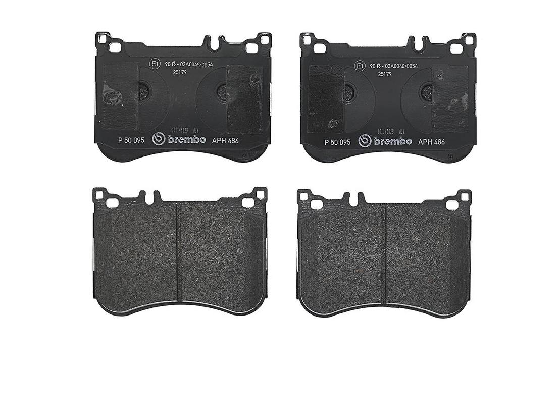 Mercedes Disc Brakes Kit -  Pads Front (Low-Metallic) 0084203320 - Brembo P50095